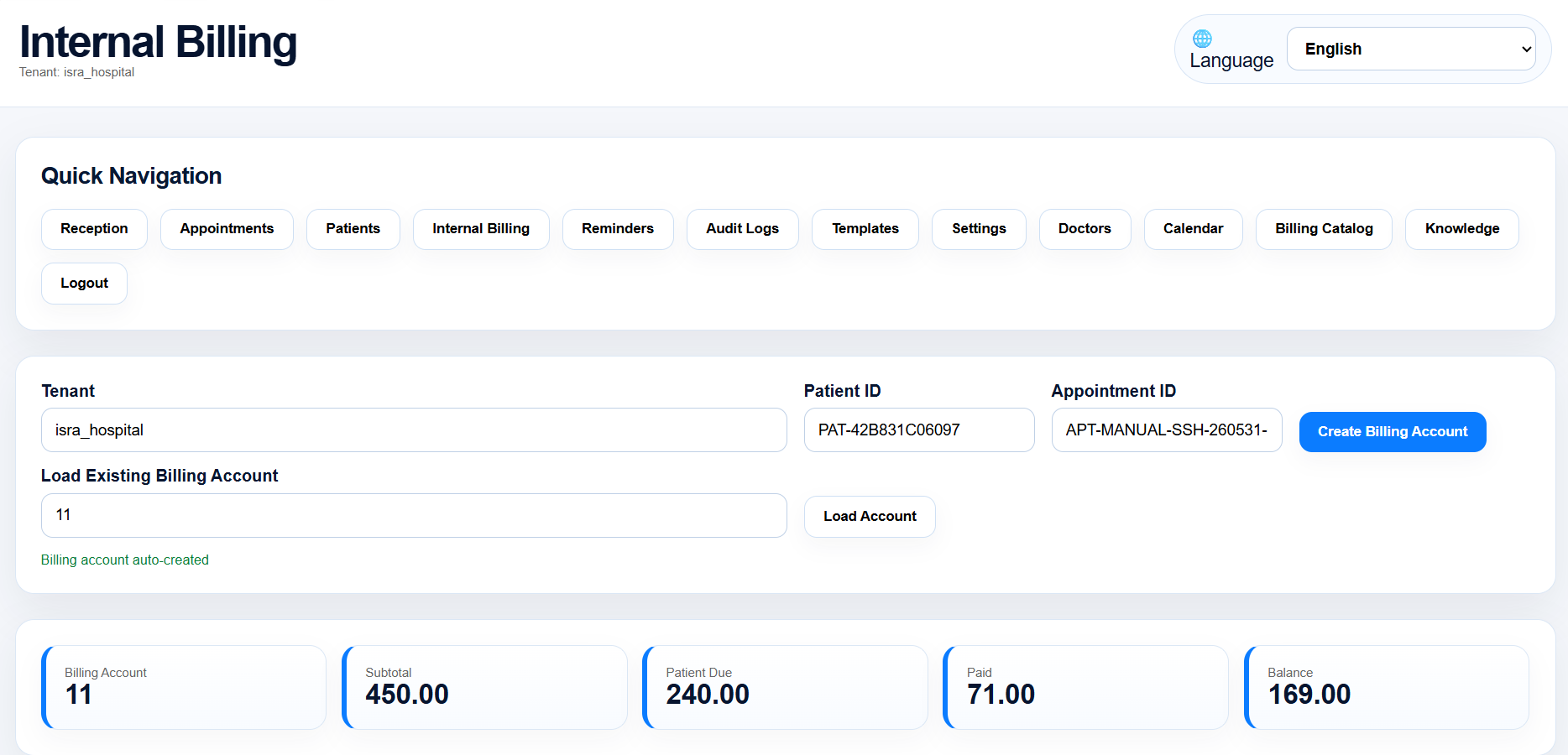 SupportPilot HMS internal billing